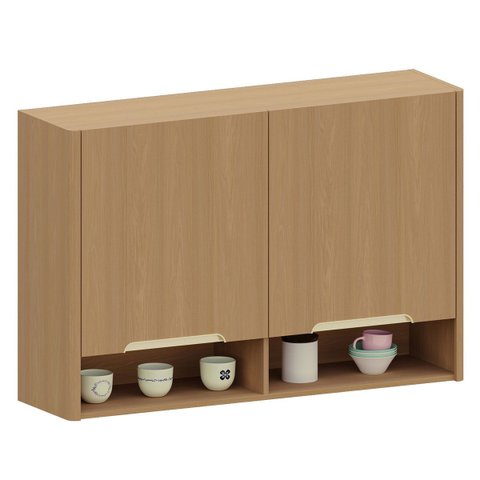 Armário Aéreo para Cozinha 120 cm 100% MDF 2 Portas Lumen Freijó