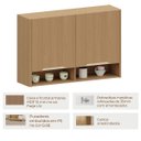 Ver imagem 2 de Armário Aéreo para Cozinha 120 cm 100% MDF 2 Portas Lumen Freijó