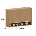 Ver imagem 3 de Armário Aéreo para Cozinha 120 cm 100% MDF 2 Portas Lumen Freijó