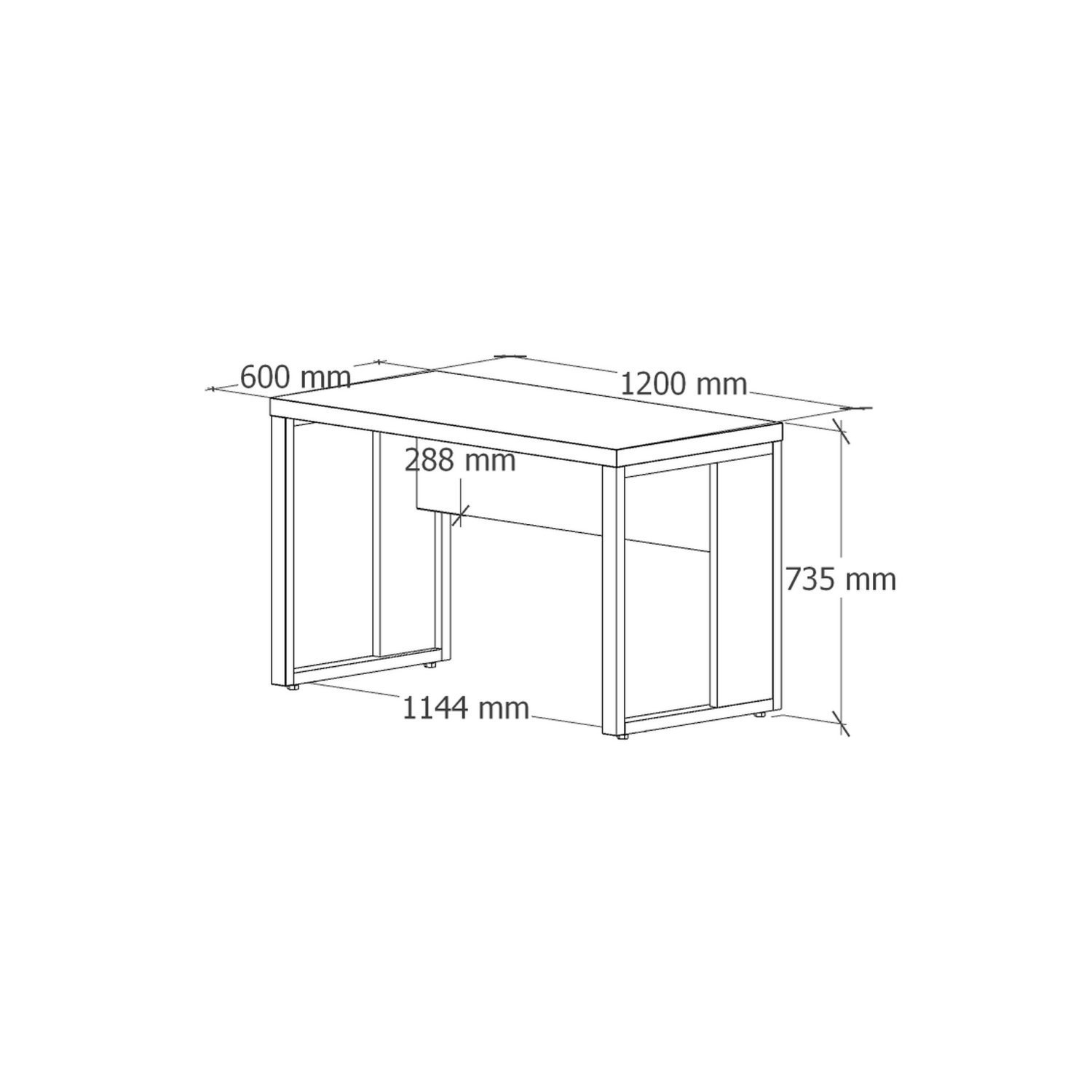 Mesa para Escritório Retangular Pé Quadro - 12