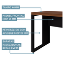 Ver imagem 5 de Mesa para Escritório Diretor com Tampo 120cm Preto e Marrom Yescasa