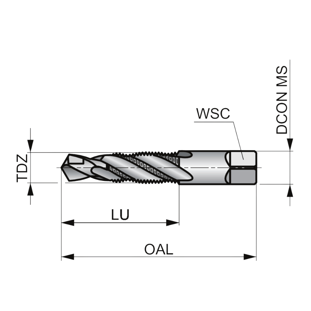 Npt Broca-macho Canal Helicoidal 27° - Med. 3/4 X 14 - E653 - 4