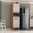 Ver imagem 1 de Paneleiro para Microondas 2 Portas 1 Gaveta 2 Prateleiras Favorita Marrom/Cinamomo/Areia