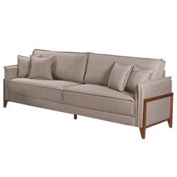 Sofá 3 e 4 Lugares 220cm Panamá com 4 Almofadas para Sala de Estar Aveludado - 2 Sofá 3 e 4 Lugares 220cm Panamá com 4 Almofadas para Sala de Estar Aveludado - 2