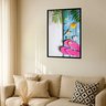 Quadro Decorativo Praia Chinelo Rosa - 70x50cm:moldura Branca - 2