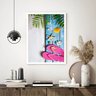 Quadro Decorativo Praia Chinelo Rosa - 70x50cm:moldura Branca - 1