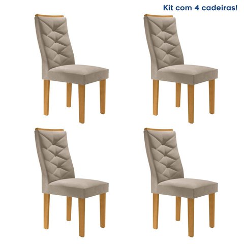 Kit 4 Cadeiras para Sala de Jantar Germany Espresso Móveis