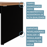 Mesa Escritório Diretor 120cm Marrom E Preto - 3