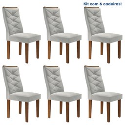 Kit 6 Cadeiras para Sala de Jantar Germany Espresso Móveis - 1