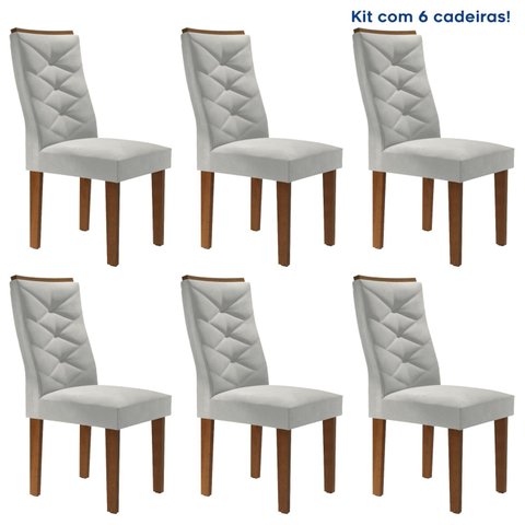 Kit 6 Cadeiras para Sala de Jantar Germany Espresso Móveis