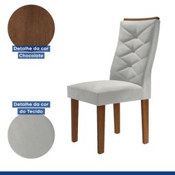 Kit 6 Cadeiras para Sala de Jantar Germany Espresso Móveis - 5