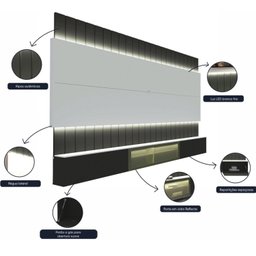 Estante Home para Tv até 85 Polegadas com Led 260cm Soberano Reflecta - 5
