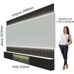 Estante Home para Tv até 85 Polegadas com Led 260cm Soberano Reflecta - 4