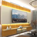 Ver imagem 1 de Estante para TV e Home Theater até 115 Polegadas 100% MDF com LED com Vidro Reflecta 260CMX251,5cm LED Soberano Marrom