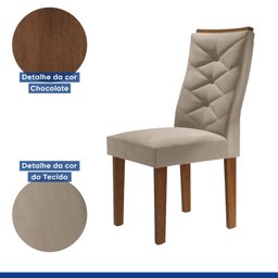 Kit 6 Cadeiras para Sala de Jantar Germany Espresso Móveis - 5