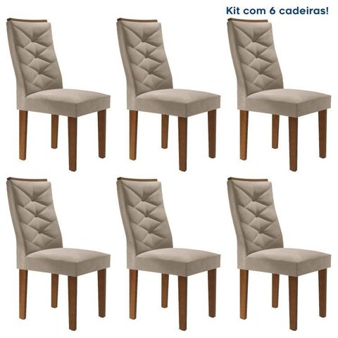 Kit 6 Cadeiras para Sala de Jantar Germany Espresso Móveis