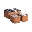 Ver imagem 2 de Kit 3 Cestos Multiuso em Bambu – para Quarto, Banheiro, Closet, Lavanderia e Escritório