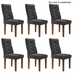 Kit de 6 Cadeiras para Sala de Jantar Germany Espresso Móveis - 1