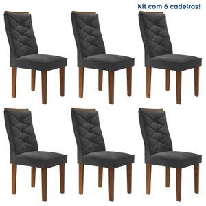 Kit de 6 Cadeiras para Sala de Jantar Germany Espresso Móveis