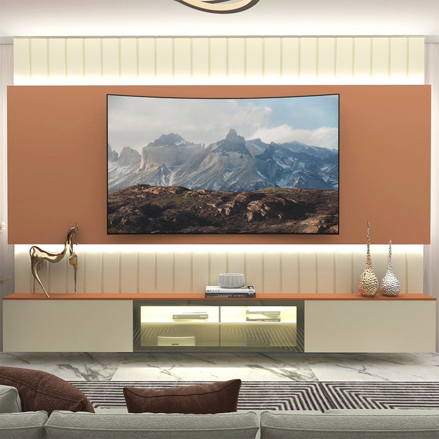 Estante Home para Tv até 85 Polegadas com Led 260cm Soberano Reflecta - 6