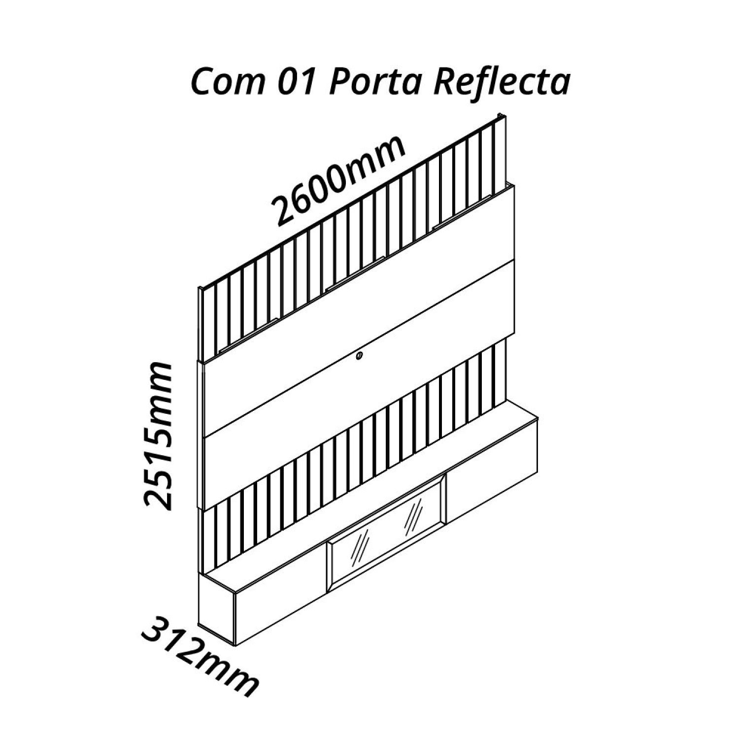 Estante Home para Tv até 85 Polegadas com Led 260cm Soberano Reflecta - 3