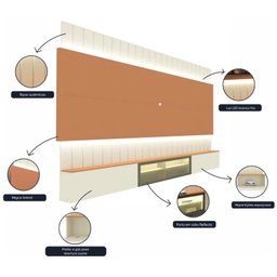 Estante Home para Tv até 85 Polegadas com Led 260cm Soberano Reflecta - 5
