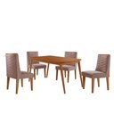 Ver imagem 2 de Mesa de Jantar Copper 120cm Tampo Mdf 4 Cadeiras Moderna Linho Capuccino/naturale/naturale