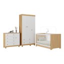 Ver imagem 2 de Quarto de Bebê Completo com Berço Americano 3 em 1 Allegra Multimóveis Mp4590 Madeirado/branco