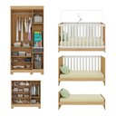 Ver imagem 5 de Quarto de Bebê Completo com Berço Americano 3 em 1 Allegra Multimóveis Mp4590 Madeirado/branco