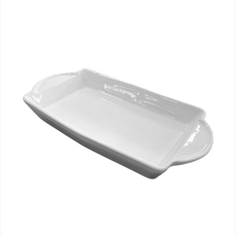 Travessa Retangular em Cerâmica Branca Pp 30x16x4cm - Scalla