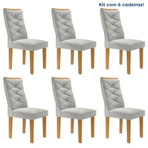 Kit 6 Cadeiras para Sala de Jantar Germany Espresso Móveis