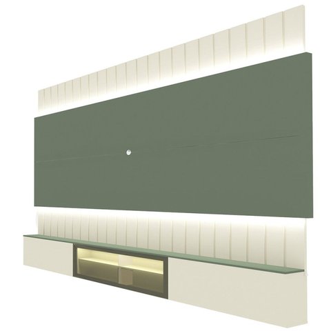 Estante para TV e Home Theater até 115 Polegadas com LED com Vidro Reflecta 100% MDF 260cmx251,5cm Led Soberano