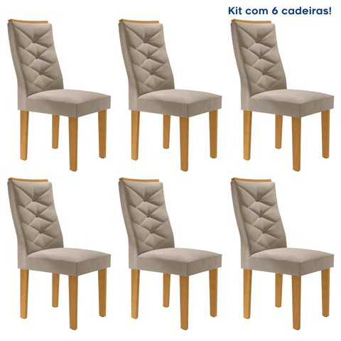 Conjunto 6 Cadeiras para Sala de Jantar Germany Espresso Móveis