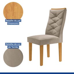 Conjunto 6 Cadeiras para Sala de Jantar Germany Espresso Móveis - 5