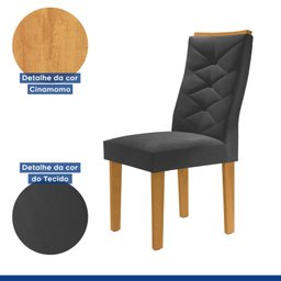 Kit 6 Cadeiras para Sala de Jantar Germany Espresso Móveis - 5