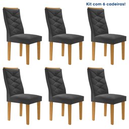 Kit 6 Cadeiras para Sala de Jantar Germany Espresso Móveis - 1