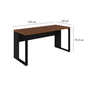 Ver imagem 3 de Mesa para Escritório Diretor com Tampo 150cm Preto e Marrom Yescasa