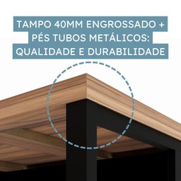 Mesa Escritório Diretor 150cm x 60cm Tampo 40mm - 3