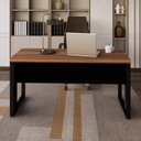 Ver imagem 6 de Mesa para Escritório Diretor com Tampo 150cm Preto e Marrom Yescasa