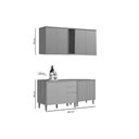 Ver imagem 3 de Cozinha Completa Allure 4 Peças (2aéreos+2balcões) Cp26 Jequitiba/gris Fosco - Linea Brasil