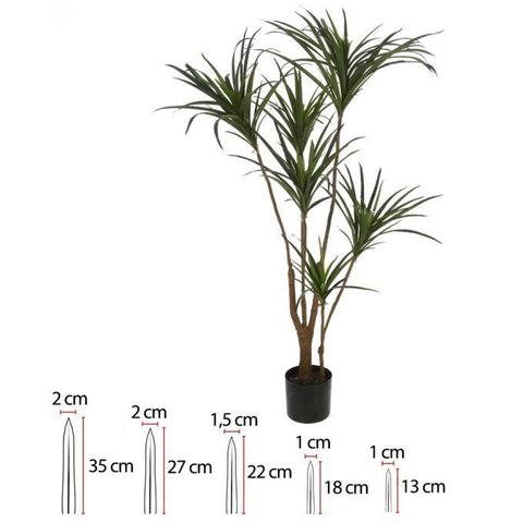 Planta Artificial Arvore Dracena Marginata C/pote Pu X176 Verde 1,25cm