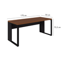 Ver imagem 3 de Mesa de Escritório Diretor Escrivaninha 170x70cm Tampo Engrossado Preto e Marrom Yescasa