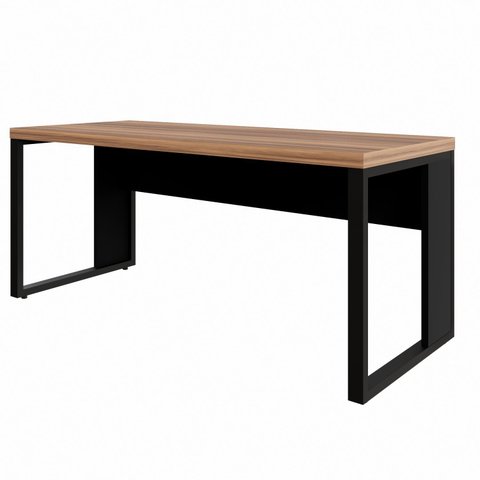 Mesa de Escritório Diretor com Tampo 170cm Preto e Marrom Yescasa