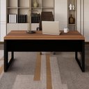 Ver imagem 2 de Mesa de Escritório Diretor com Tampo 170cm Preto e Marrom Yescasa