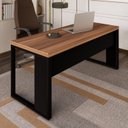 Ver mais imagens de Mesa de Escritório Diretor com Tampo 170cm Preto e Marrom Yescasa