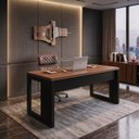 Ver imagem 1 de Mesa de Escritório Diretor com Tampo 170cm Preto e Marrom Yescasa
