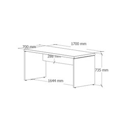 Mesa de Escritório Diretor para Trabalho 170cm Marrom e Preto Yescasa - 3 Mesa de Escritório Diretor para Trabalho 170cm Marrom e Preto Yescasa - 3