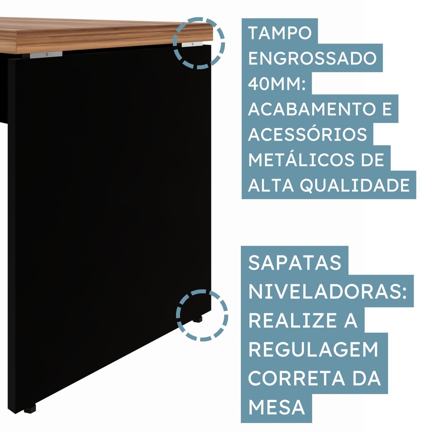 Mesa Auxiliar Direita/esquerda 90x45x73,5cm - 11