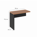 Ver imagem 3 de Mesa Auxiliar Direita e Esquerda 90x45x73cm 90cm Marrom e Preto Yescasa