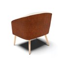 Ver imagem 7 de Cadeira Poltrona Stella Corano Nozes com Linho Bege A19 Pés Palito Natural D03 - D'Rossi